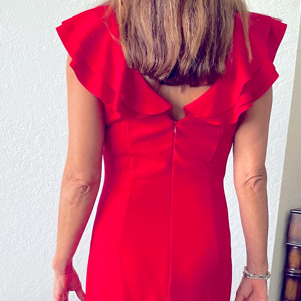 Long dress with ruffled sleeves